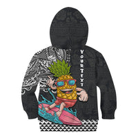 Hawaii Pineapple Surfing Kakau Tribal Personalised Kid Hoodie LT03 - Polynesian Pride