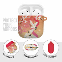 Hawaiian and Japanese Culture Together AirPods Case Kakau Art Tattoo with Cranes and Sakura Spring Vibe LT03 - Polynesian Pride