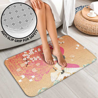 Hawaiian and Japanese Culture Together Bathroom Set Kakau Art Tattoo with Cranes and Sakura Spring Vibe LT03 - Polynesian Pride