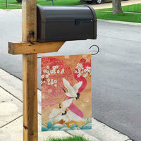 Hawaiian and Japanese Culture Together Garden Flag Kakau Art Tattoo with Cranes and Sakura Spring Vibe LT03 - Polynesian Pride