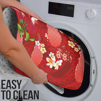 Hawaiian and Japanese Culture Together Bathroom Set Red Ohia Lehua Plumeria and Sakura Blooming LT03 - Polynesian Pride