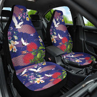 Hawaiian and Japanese Culture Together Car Seat Cover Blue Ohia Lehua Plumeria and Sakura Blooming LT03 One Size Blue - Polynesian Pride