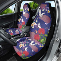Hawaiian and Japanese Culture Together Car Seat Cover Blue Ohia Lehua Plumeria and Sakura Blooming LT03 - Polynesian Pride