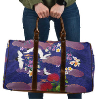 Hawaiian and Japanese Culture Together Travel Bag Blue Ohia Lehua Plumeria and Sakura Blooming LT03 Blue - Polynesian Pride