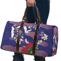 Hawaiian and Japanese Culture Together Travel Bag Blue Ohia Lehua Plumeria and Sakura Blooming LT03 - Polynesian Pride