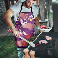 Hawaiian and Japanese Culture Together Apron Purple Ohia Lehua Plumeria and Sakura Blooming LT03 - Polynesian Pride