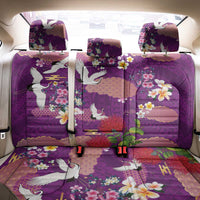 Hawaiian and Japanese Culture Together Back Car Seat Cover Purple Ohia Lehua Plumeria and Sakura Blooming LT03 - Polynesian Pride