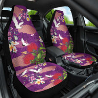 Hawaiian and Japanese Culture Together Car Seat Cover Purple Ohia Lehua Plumeria and Sakura Blooming LT03 One Size Purple - Polynesian Pride