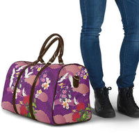 Hawaiian and Japanese Culture Together Travel Bag Purple Ohia Lehua Plumeria and Sakura Blooming LT03 - Polynesian Pride