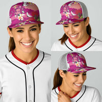 Hawaiian and Japanese Culture Together Baseball Net Cap Pink Ohia Lehua Plumeria and Sakura Blooming LT03 - Polynesian Pride