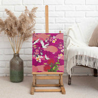 Hawaiian and Japanese Culture Together Canvas Wall Art Pink Ohia Lehua Plumeria and Sakura Blooming LT03 - Polynesian Pride
