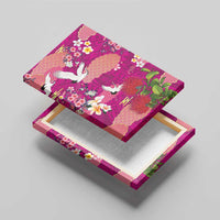 Hawaiian and Japanese Culture Together Canvas Wall Art Pink Ohia Lehua Plumeria and Sakura Blooming LT03 - Polynesian Pride