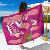 Hawaiian and Japanese Culture Together Sarong Pink Ohia Lehua Plumeria and Sakura Blooming LT03 One Size 44 x 66 inches Pink - Polynesian Pride
