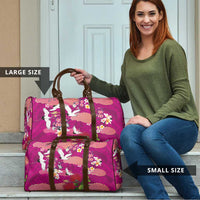 Hawaiian and Japanese Culture Together Travel Bag Pink Ohia Lehua Plumeria and Sakura Blooming LT03 - Polynesian Pride