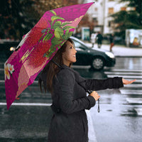 Hawaiian and Japanese Culture Together Umbrella Pink Ohia Lehua Plumeria and Sakura Blooming LT03 - Polynesian Pride