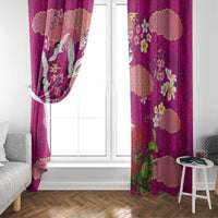 Hawaiian and Japanese Culture Together Window Curtain Pink Ohia Lehua Plumeria and Sakura Blooming LT03 - Polynesian Pride