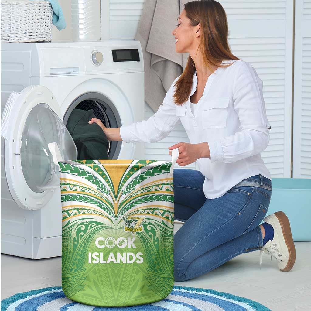Cook Islands Rugby League Laundry Basket Tatau Tribal Motifs-Light Green Color - Polynesian Pride