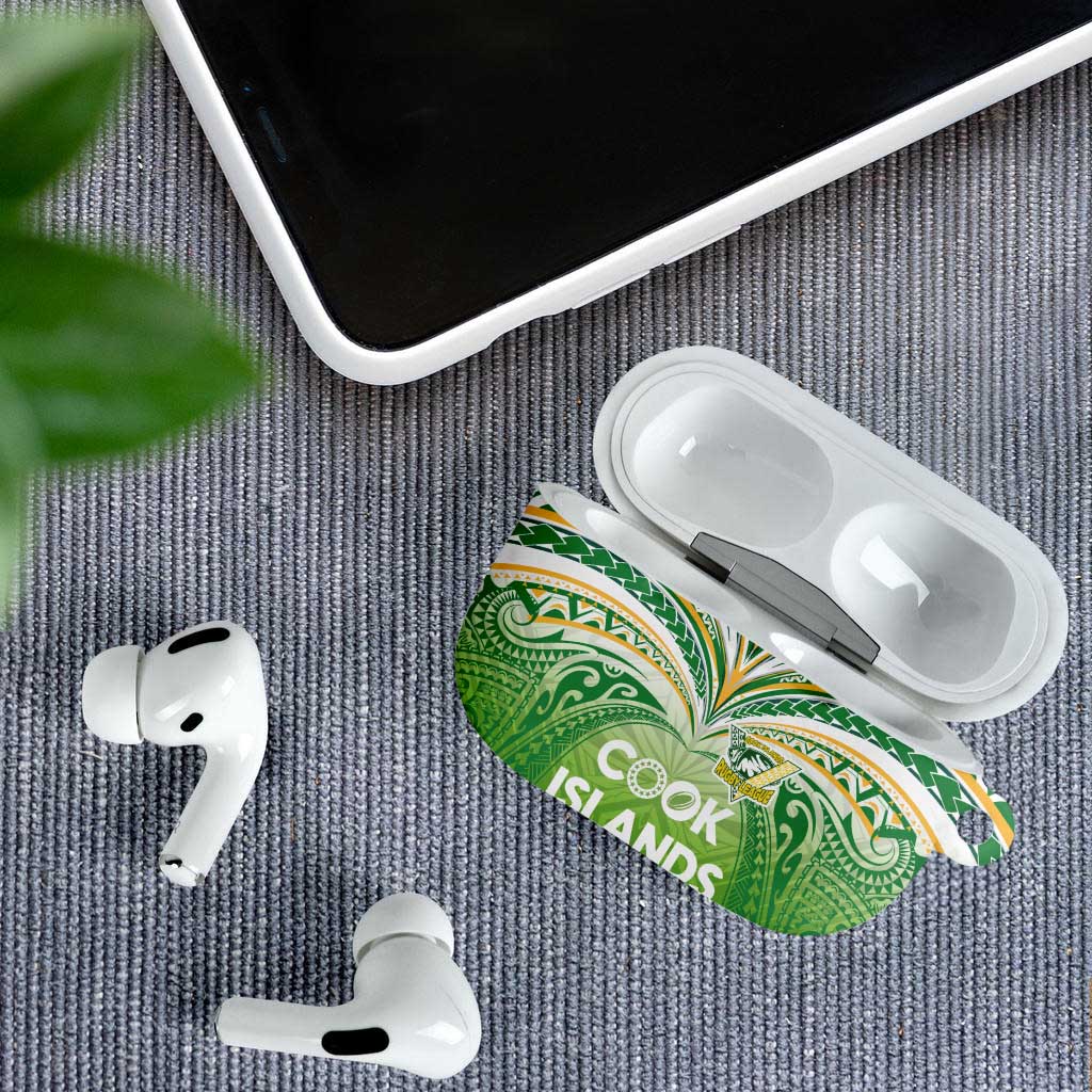 Cook Islands Rugby League AirPods Case Tatau Tribal Motifs-Light Green Color - Polynesian Pride