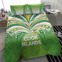 Cook Islands Rugby League Bedding Set Tatau Tribal Motifs-Light Green Color - Polynesian Pride