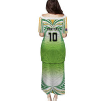 Custom Cook Islands Rugby League Family Matching Puletasi and Hawaiian Shirt Tatau Tribal Motifs-Light Green Color LT03 - Polynesian Pride