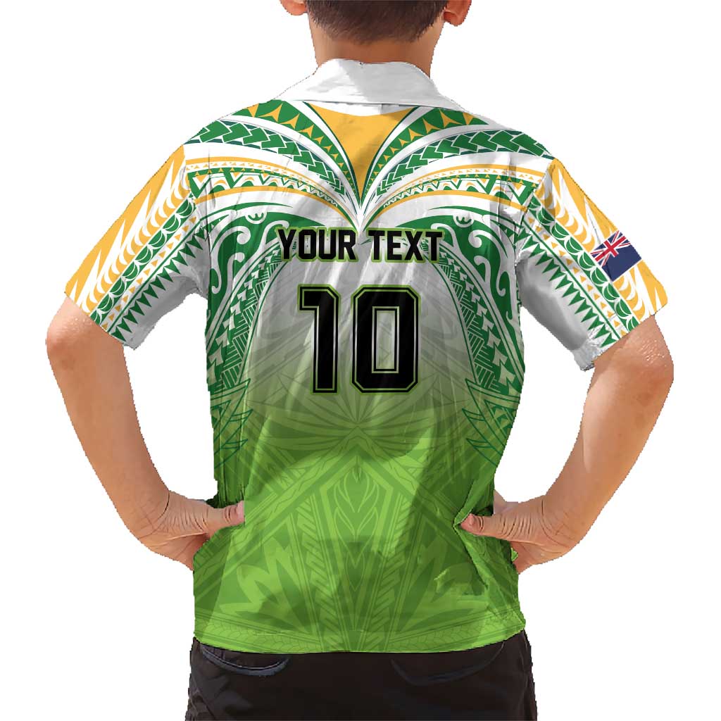 Custom Cook Islands Rugby League Hawaiian Shirt Tatau Tribal Motifs-Light Green Color - Polynesian Pride