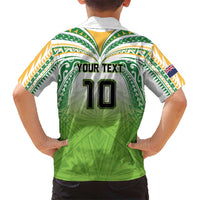 Custom Cook Islands Rugby League Hawaiian Shirt Tatau Tribal Motifs-Light Green Color - Polynesian Pride