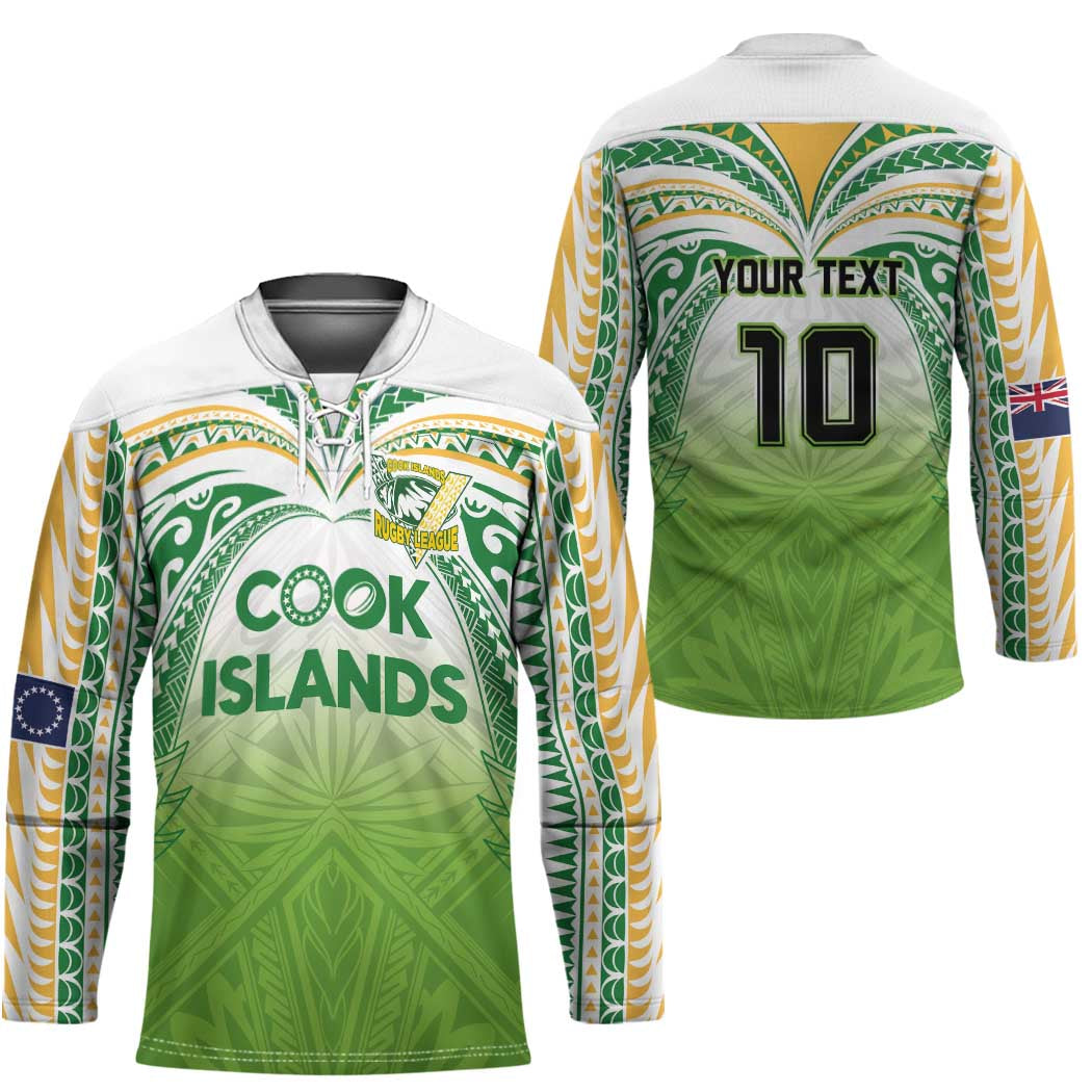 Custom Cook Islands Rugby League Hockey Jersey Tatau Tribal Motifs-Light Green Color - Polynesian Pride