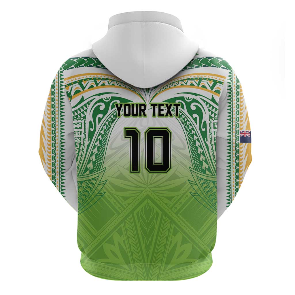 Custom Cook Islands Rugby League Hoodie Tatau Tribal Motifs-Light Green Color LT03 - Polynesian Pride