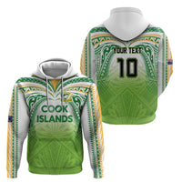 Custom Cook Islands Rugby League Hoodie Tatau Tribal Motifs-Light Green Color LT03 - Polynesian Pride