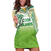 Custom Cook Islands Rugby League Hoodie Dress Tatau Tribal Motifs-Light Green Color LT03 Green - Polynesian Pride