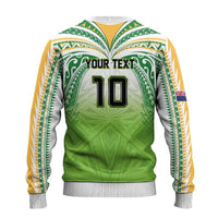 Custom Cook Islands Rugby League Ugly Christmas Sweater Tatau Tribal Motifs-Light Green Color LT03 - Polynesian Pride