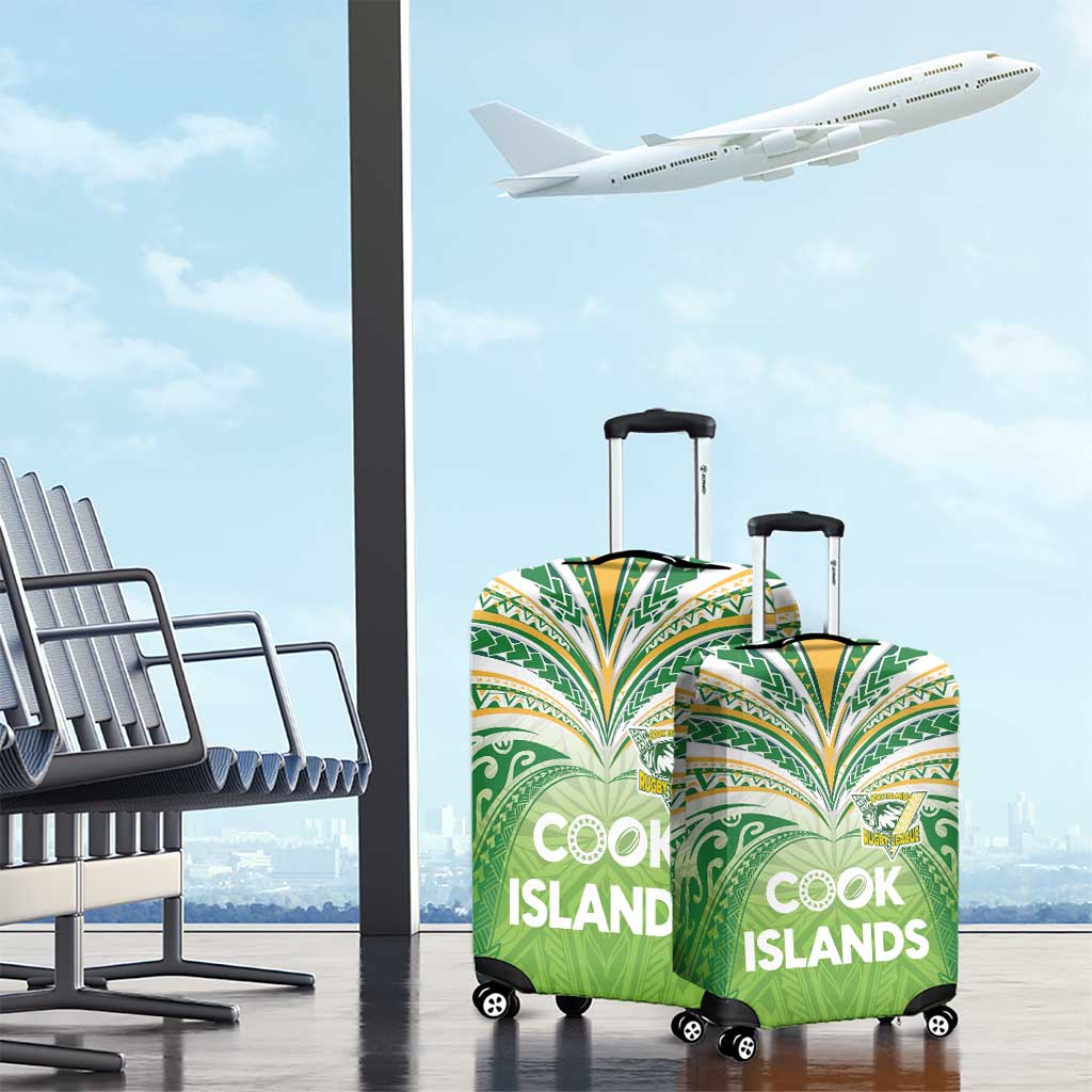 Cook Islands Rugby League Luggage Cover Tatau Tribal Motifs-Light Green Color LT03 - Polynesian Pride