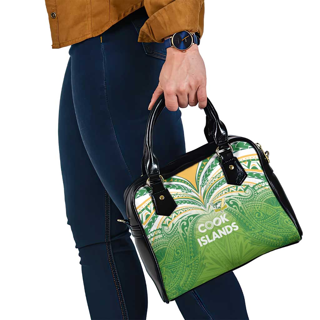 Cook Islands Rugby League Shoulder Handbag Tatau Tribal Motifs-Light Green Color - Polynesian Pride