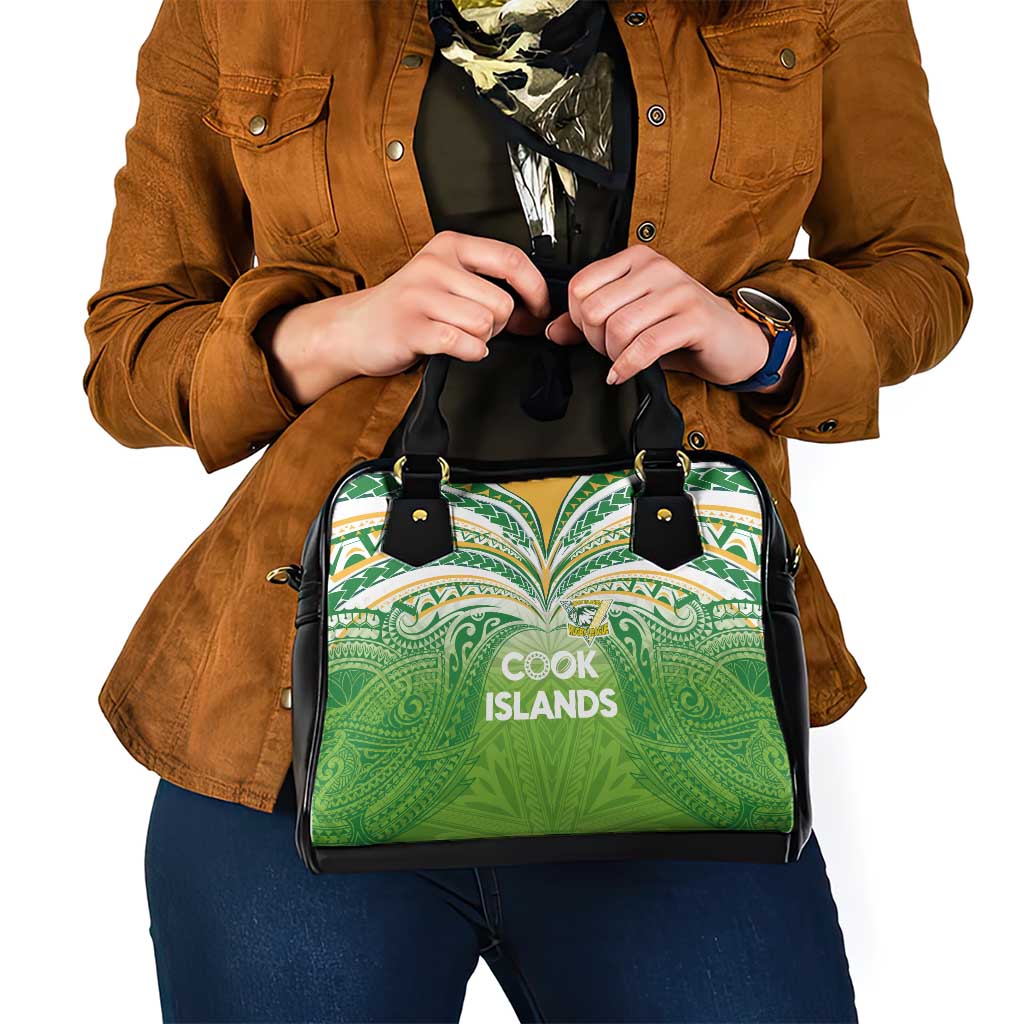 Cook Islands Rugby League Shoulder Handbag Tatau Tribal Motifs-Light Green Color - Polynesian Pride