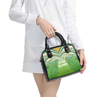 Cook Islands Rugby League Shoulder Handbag Tatau Tribal Motifs-Light Green Color - Polynesian Pride