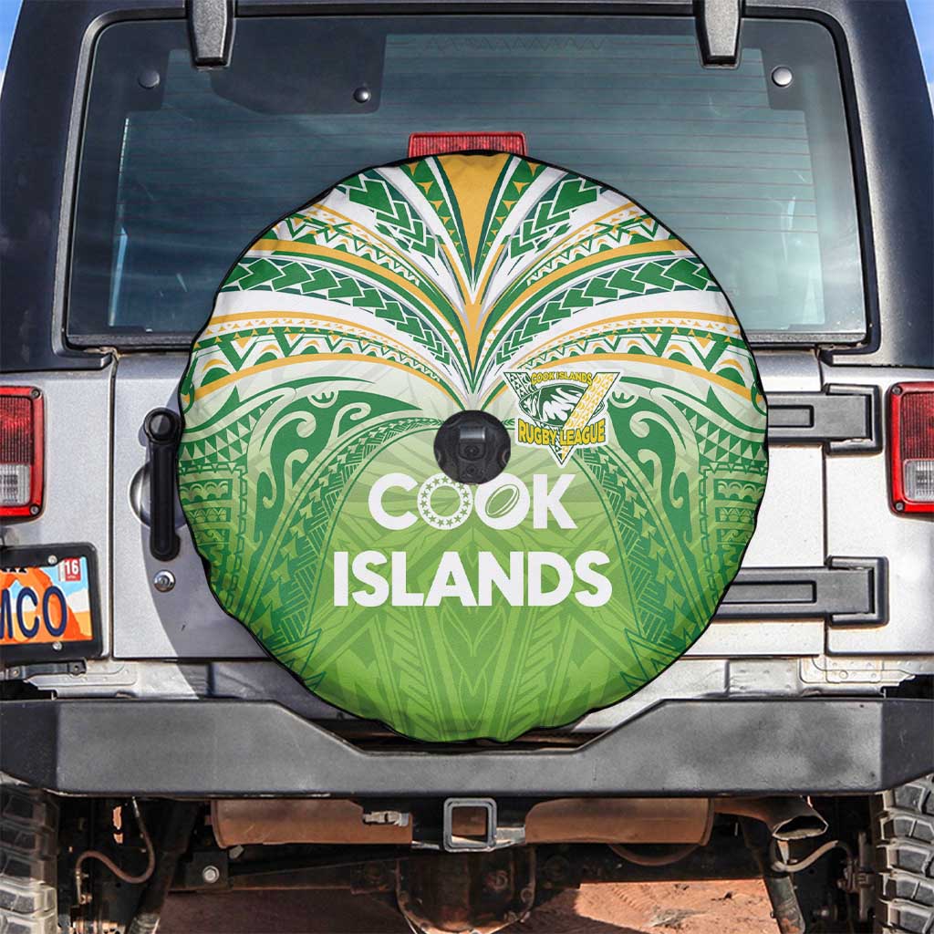 Cook Islands Rugby League Spare Tire Cover Tatau Tribal Motifs-Light Green Color LT03 Green - Polynesian Pride