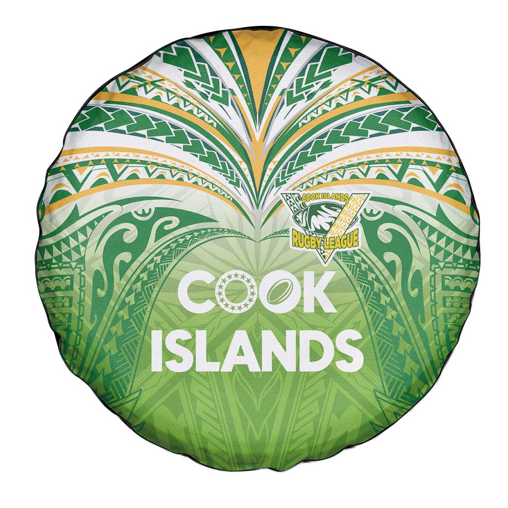 Cook Islands Rugby League Spare Tire Cover Tatau Tribal Motifs-Light Green Color LT03 - Polynesian Pride
