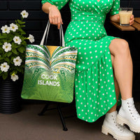 Cook Islands Rugby League Tote Bag Tatau Tribal Motifs-Light Green Color - Polynesian Pride
