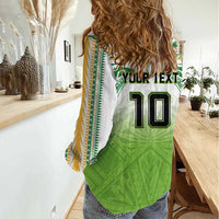 Custom Cook Islands Rugby League Women Casual Shirt Tatau Tribal Motifs-Light Green Color LT03 - Polynesian Pride