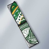 Cook Islands Rugby League Auto Sun Shade Tatau Tribal Motifs-Dark Green Color LT03 - Polynesian Pride