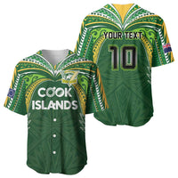 Custom Cook Islands Rugby League Baseball Jersey Tatau Tribal Motifs-Dark Green Color - Polynesian Pride