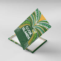 Cook Islands Rugby League Canvas Wall Art Tatau Tribal Motifs-Dark Green Color LT03 With Frame Green - Polynesian Pride