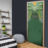 Custom Cook Islands Rugby League Door Cover Tatau Tribal Motifs-Dark Green Color LT03 - Polynesian Pride