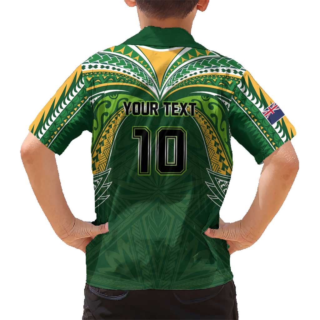 Custom Cook Islands Rugby League Hawaiian Shirt Tatau Tribal Motifs-Dark Green Color LT03 - Polynesian Pride