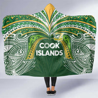 Cook Islands Rugby League Hooded Blanket Tatau Tribal Motifs-Dark Green Color LT03 One Size Green - Polynesian Pride