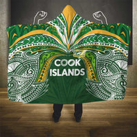 Cook Islands Rugby League Hooded Blanket Tatau Tribal Motifs-Dark Green Color LT03 - Polynesian Pride