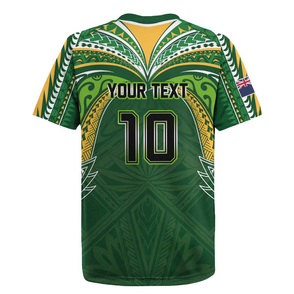 Custom Cook Islands Rugby League Rugby Jersey Tatau Tribal Motifs-Dark Green Color - Polynesian Pride