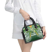 Cook Islands Rugby League Shoulder Handbag Tatau Tribal Motifs-Dark Green Color - Polynesian Pride