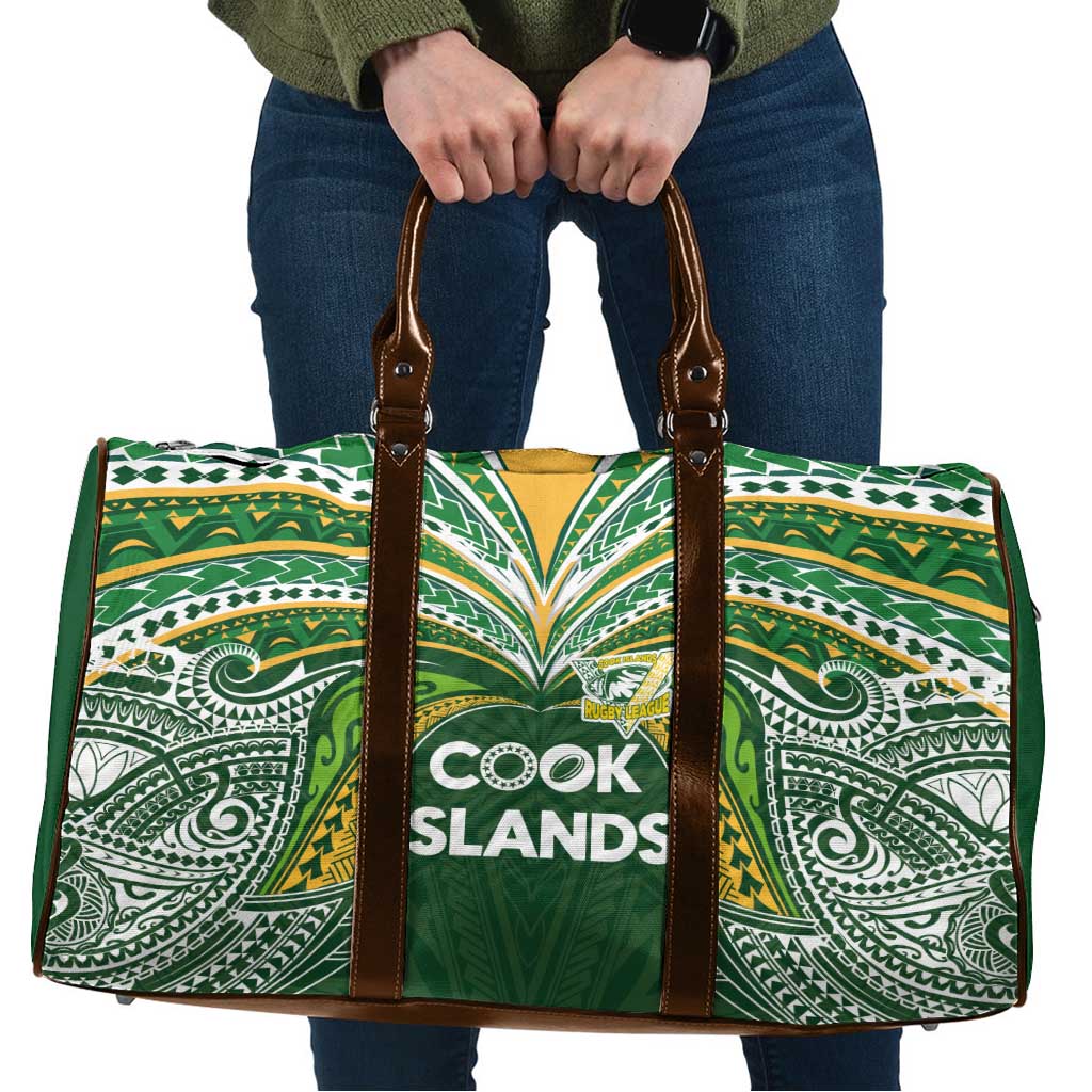 Cook Islands Rugby League Travel Bag Tatau Tribal Motifs-Dark Green Color LT03 Green - Polynesian Pride