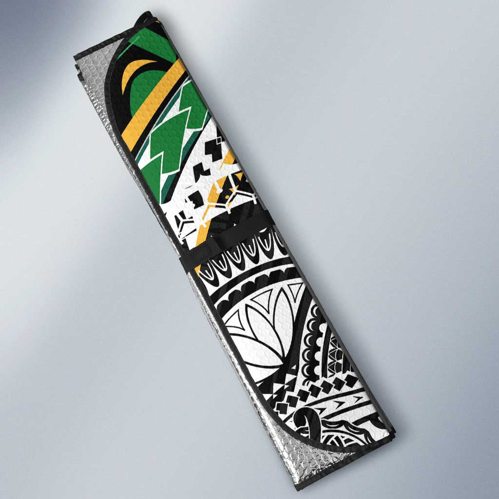 Cook Islands Rugby League Auto Sun Shade Tatau Tribal Motifs-Black Color - Polynesian Pride